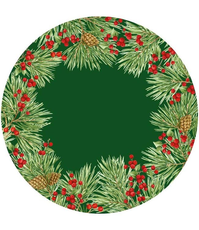 Evergreen And Berries Paper Placemats