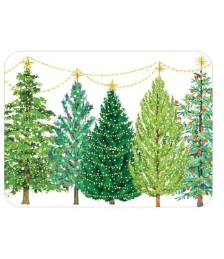 Christmas Tree with Lights Rectangle Paper Placemats