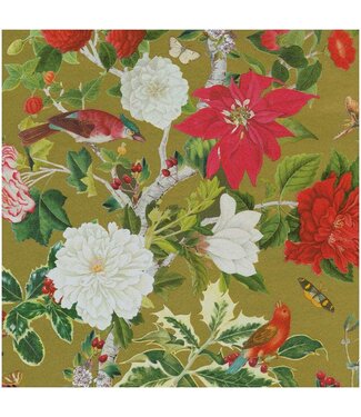 Christmas Chinoiserie Gold Foil Roll Wrap