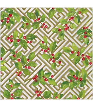 Holly And Fretwork Roll Wrap