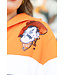 Chloe Licensed Ok State Quarter Zip Colorblock Sweatshirt