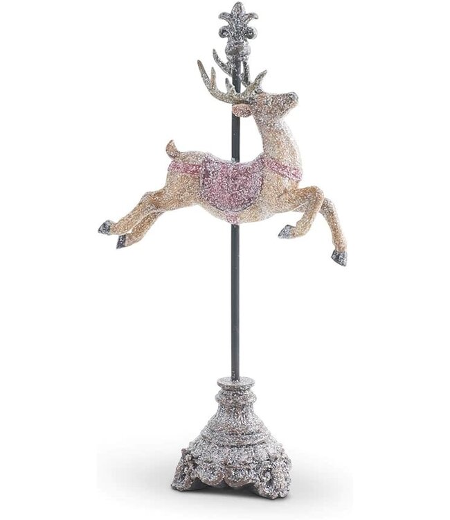 Glittered Resin Finial Reindeers