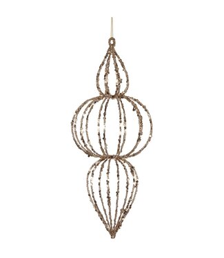 11" Glittered Filigree Finial Ornament Gold