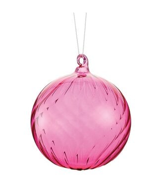 4" Glass Ball Ornament Pink