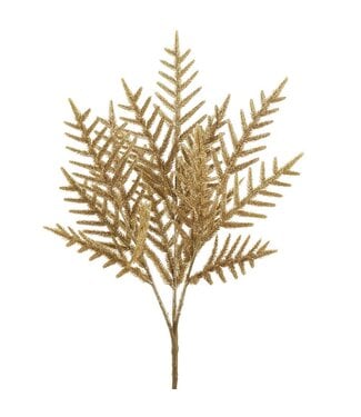 17" Glittered Pine Bush Gold