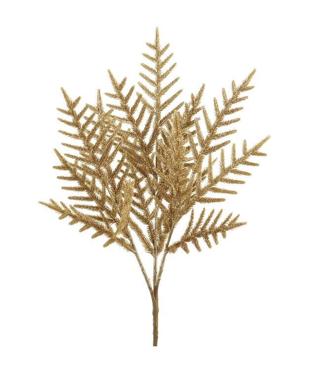 17" Glittered Pine Bush Gold