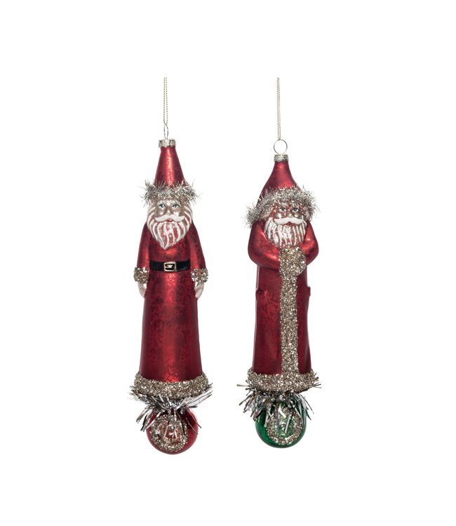Glass Shaped Old World Santa Ornament