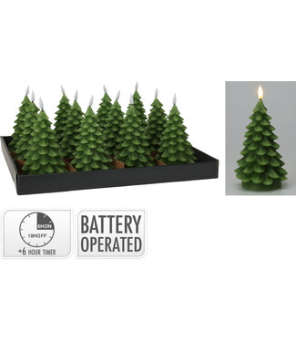 LED Candle Tree 17CM Green - Sold Individually