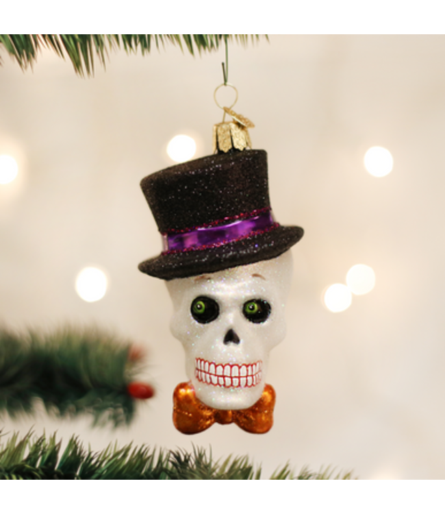 OLD WORLD CHRISTMAS Top Hat Skeleton Ornament