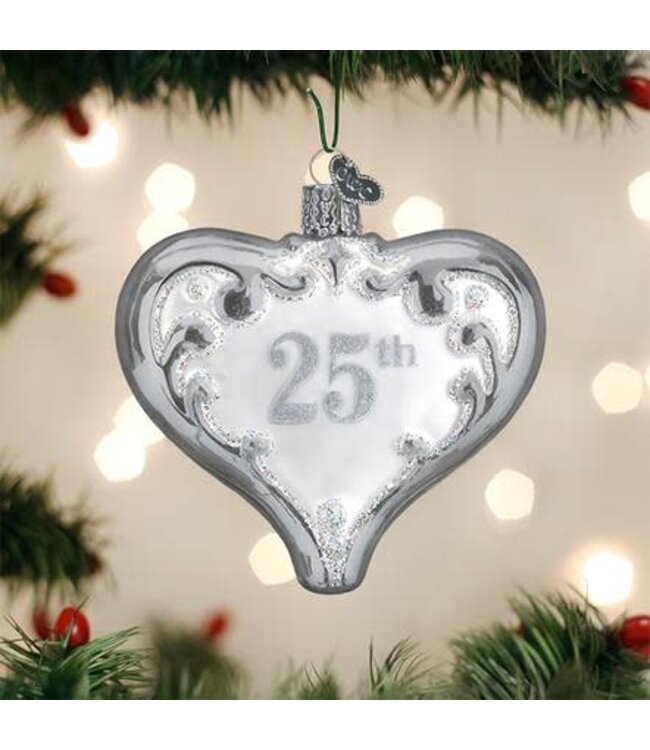 OLD WORLD CHRISTMAS 25th Anniversary Heart Ornament