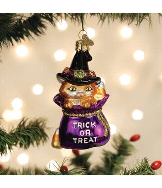 OLD WORLD CHRISTMAS Trick Or Treat Kitty Ornament