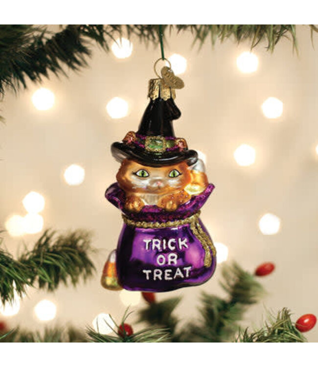 OLD WORLD CHRISTMAS Trick Or Treat Kitty Ornament