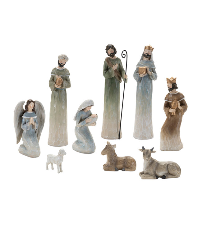 3"H - 11.75"H Nativity Resin - Sold as Set