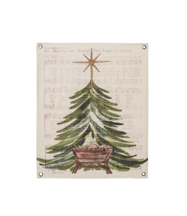 Fabric 23" Wall Art Manger Tree