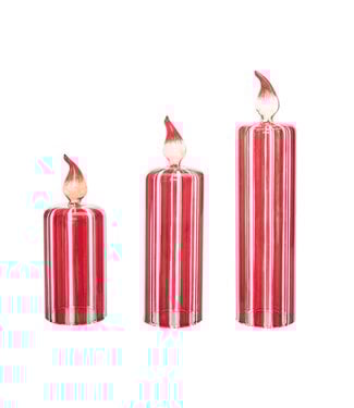 Glass Stripe Candle Decor