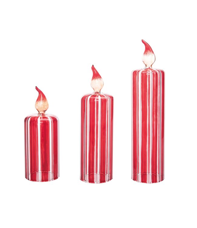 Glass Stripe Candle Decor