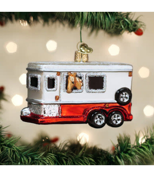 OLD WORLD CHRISTMAS Horse Trailer Ornament