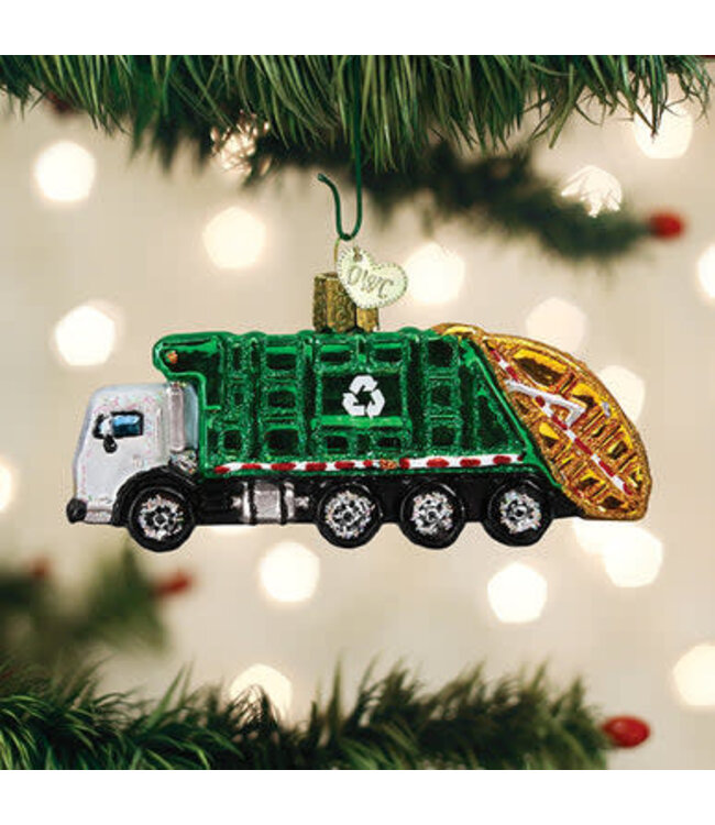 OLD WORLD CHRISTMAS Garbage Truck Ornament