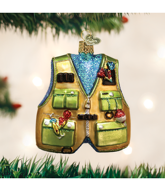 OLD WORLD CHRISTMAS Fishing Vest Ornament