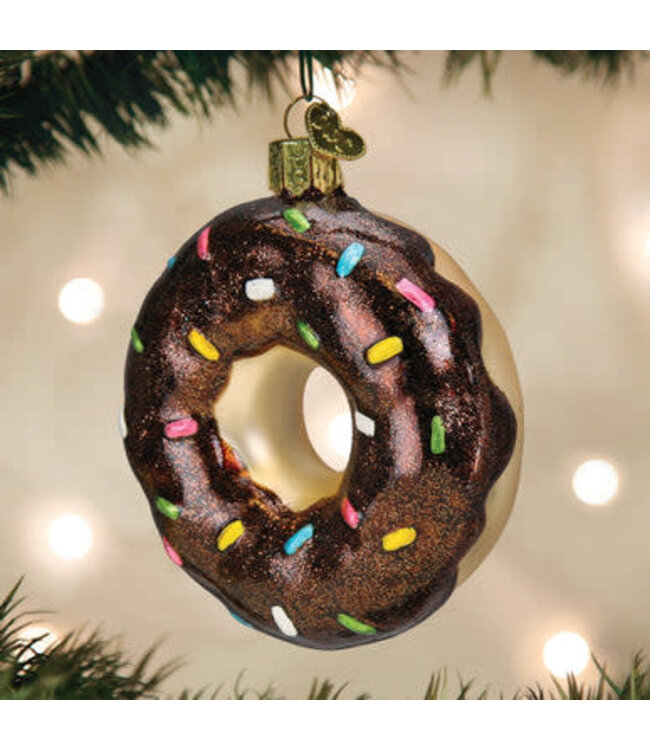 OLD WORLD CHRISTMAS Chocolate Sprinkles Donut Ornament