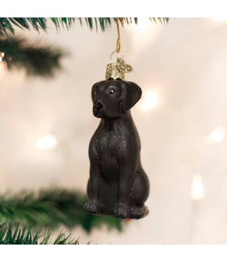 OLD WORLD CHRISTMAS Black Labrador Ornament
