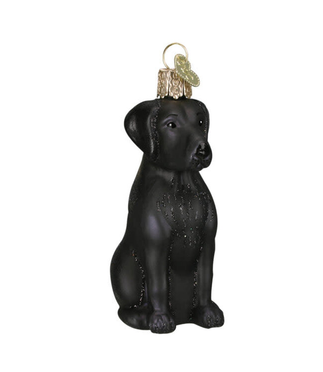 OLD WORLD CHRISTMAS Black Labrador Ornament