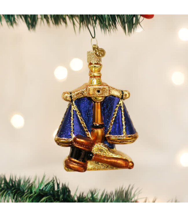 OLD WORLD CHRISTMAS Scales Of Justice Ornament