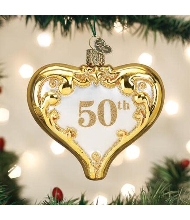 OLD WORLD CHRISTMAS 50th Anniversary Heart Ornament