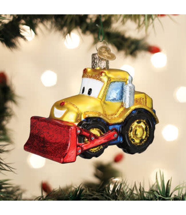 OLD WORLD CHRISTMAS Bright Eyed Bulldozer Ornament