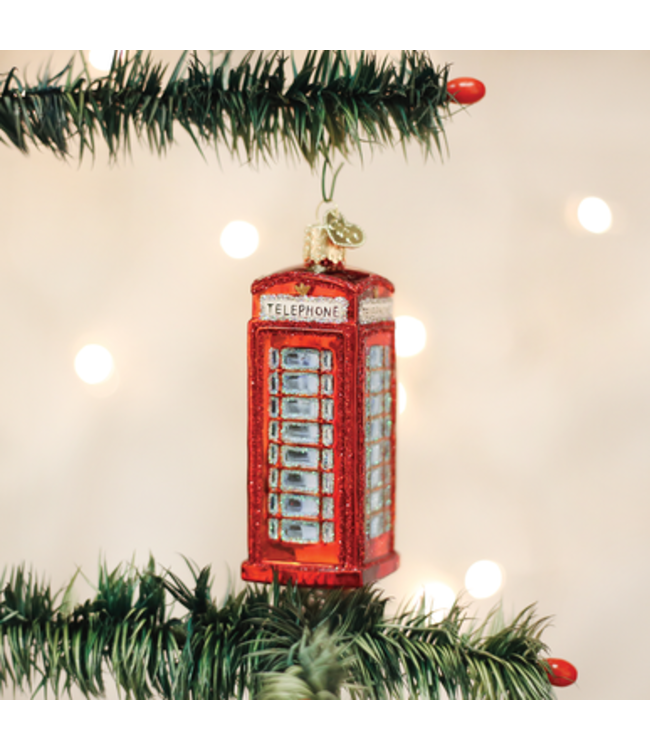 OLD WORLD CHRISTMAS English Phonebooth Ornament