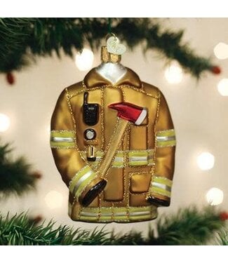 OLD WORLD CHRISTMAS Firefighter's Coat Ornament
