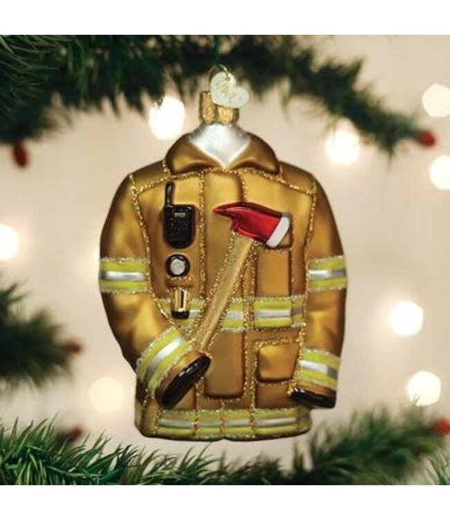 OLD WORLD CHRISTMAS Firefighter's Coat Ornament
