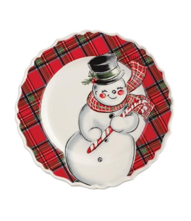 Christmas Tartan Rim Salad Plates