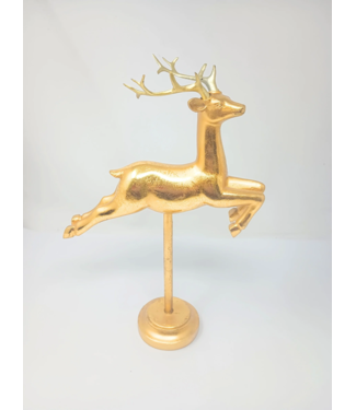 Res Flying Gold Reindeer Decor