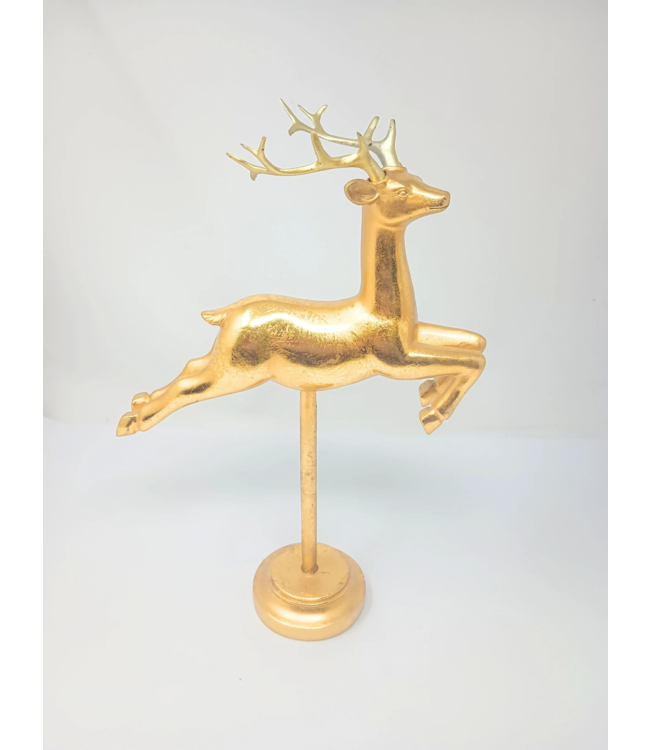 Res Flying Gold Reindeer Decor