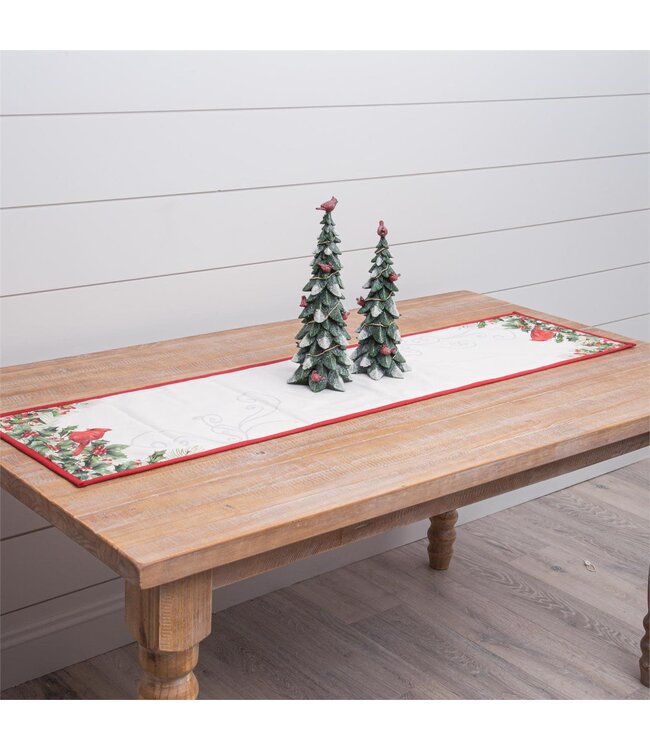 Reversible Table Runner - Cardinal and Holly