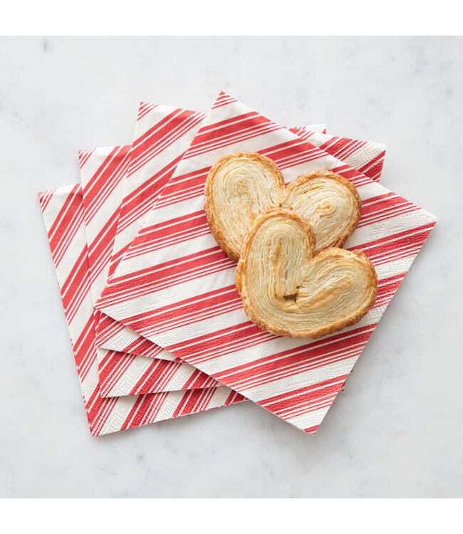 HESTER & COOK Peppermint Stripe Cocktail Napkin