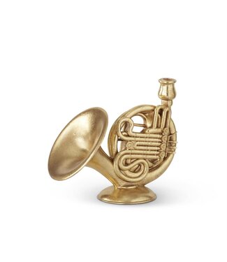 11.5 Inch Gold Foiled French Horn Taper Candleholder