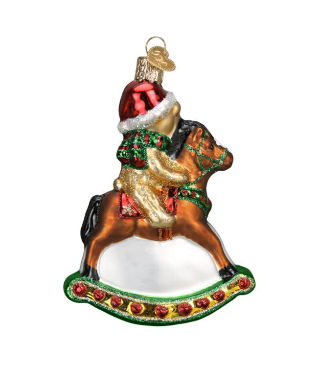 OLD WORLD CHRISTMAS Rocking Horse Teddy Ornament