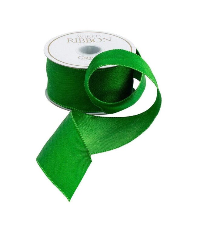 Green Reversible Wired Ribbon