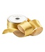 Satin Ivory & Gold Reversible Wired Ribbon - 6 Yard Spool