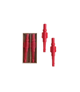 Unscented Nutcracker Shaped Taper Candles - Red