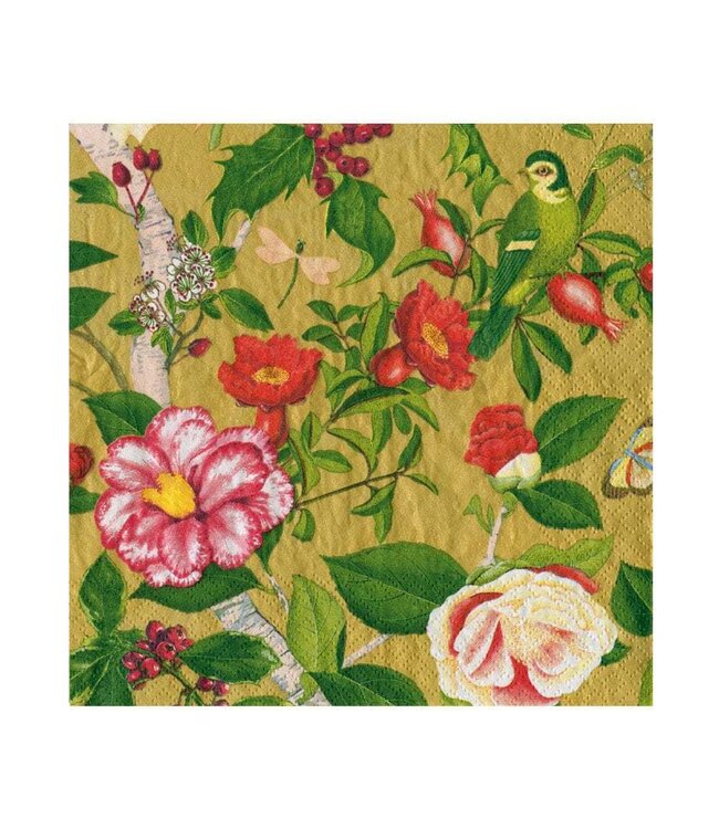 Christmas Chinoiserie Gold Luncheon Napkins