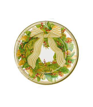 Magnolia Wreath Paper Salad & Dessert Plates