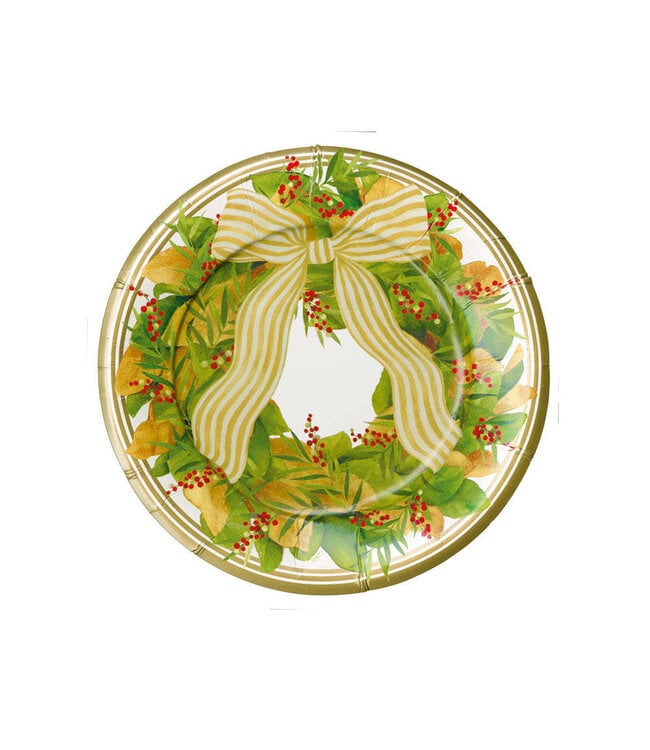 Magnolia Wreath Paper Salad & Dessert Plates