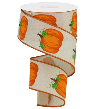 2.5"X10yd Pumpkins W/Leaves On Royal