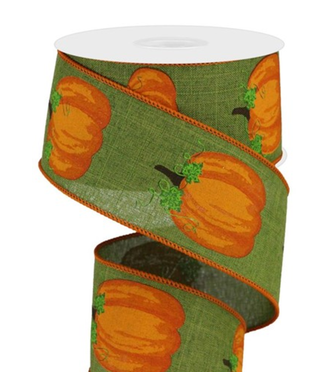 2.5"X10yd Pumpkins W/Leaves On Royal
