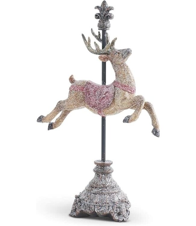 Glittered Resin Finial Reindeers