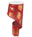 2.5"X10yd Foil Maple Leaf On Royal Ribbon