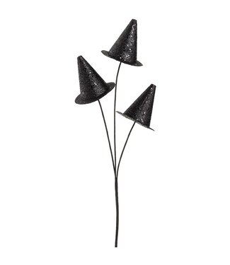 24" Glittered Witch Hat Spray Black